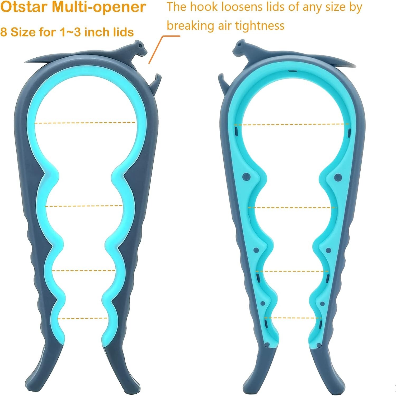 Jar Opener Bottle Opener & Ring Pull Can Opener for Weak Hands