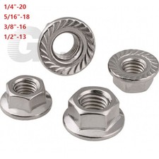 Flanschmuttern Edelstahl A2 DIN 6923 1/4 5/16" 1/2" Bundmuttern Sperrzahnmuttern
