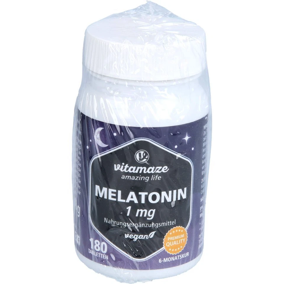 VITAMAZE GMBH MELATONIN 1 mg hochdosiert vegan Tabletten 180 ST PZN18662411