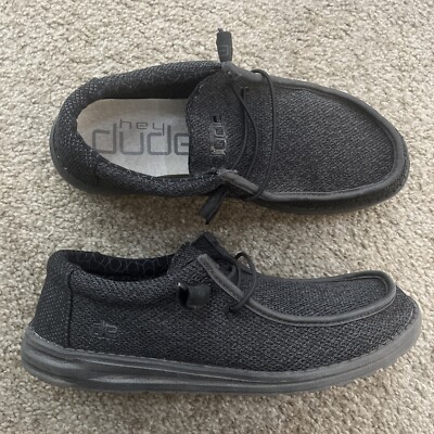 Hey Dude Wally Sox Micro Total Black Mens Size