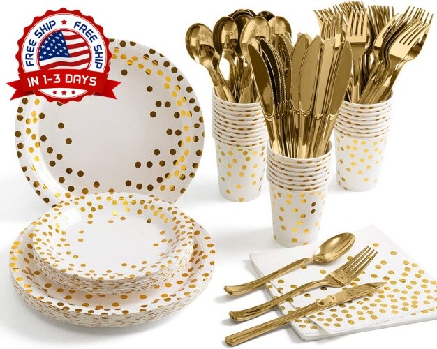 Para Fiestas Platos Y Vasos Desechables Elegantes Platos