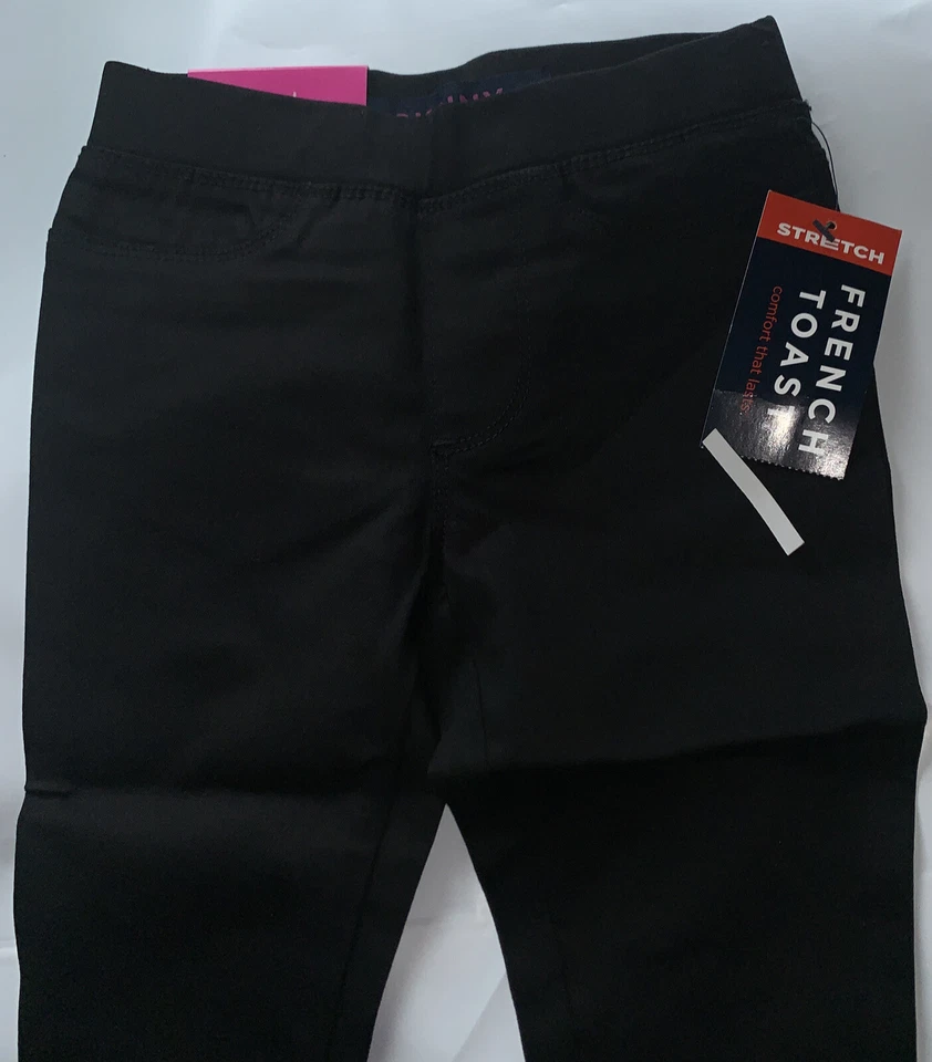 Pantalones de sarga French Toast Girls, negros, 2T Foto 3 de 4