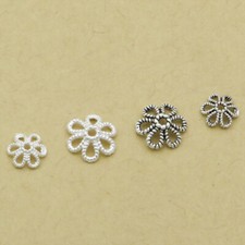 925 Sterling Silver Flower Bead Cap Floral Blossom Spacer for Bracelet 6mm 8mm
