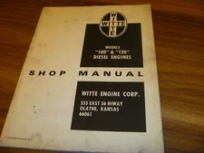 Witte 100 &120 Diesel Engine Shop Service Repair Manual Form 5089 Revised 10-73