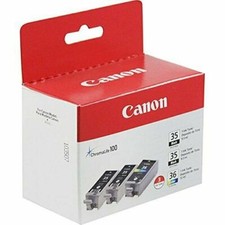 2 X Canon iP100 PGI-35/CLI-36 Black/Color ink combo 3 pack