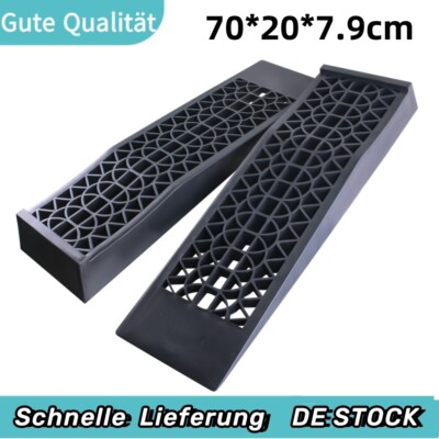 2x Extra flache PKW Plastik Auffahrrampen 3 Tonnen Kunstoff Rampe 70X20X7.9cm