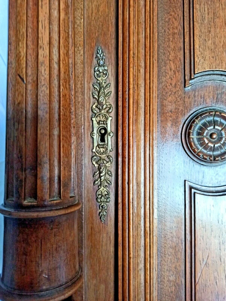 28" Large French Antique Architectural Pillar Panel Door Solid Oak Wood 2 - Image 3 of 4