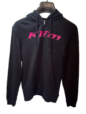 Klim durchgehender Reißverschluss schwarzer Hoodie Damen Dämmerung Kängurutasche Kordelzug Kapuze P2P 20''
