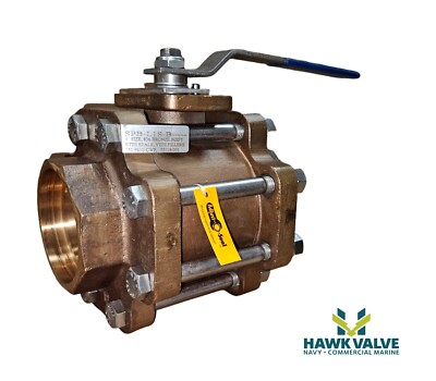 PBM 4'' BRONZE 350 PSI 2 WAY SIL-BRAZE BALL VALVE (316L Ball/Stem) SPB-L1S-B