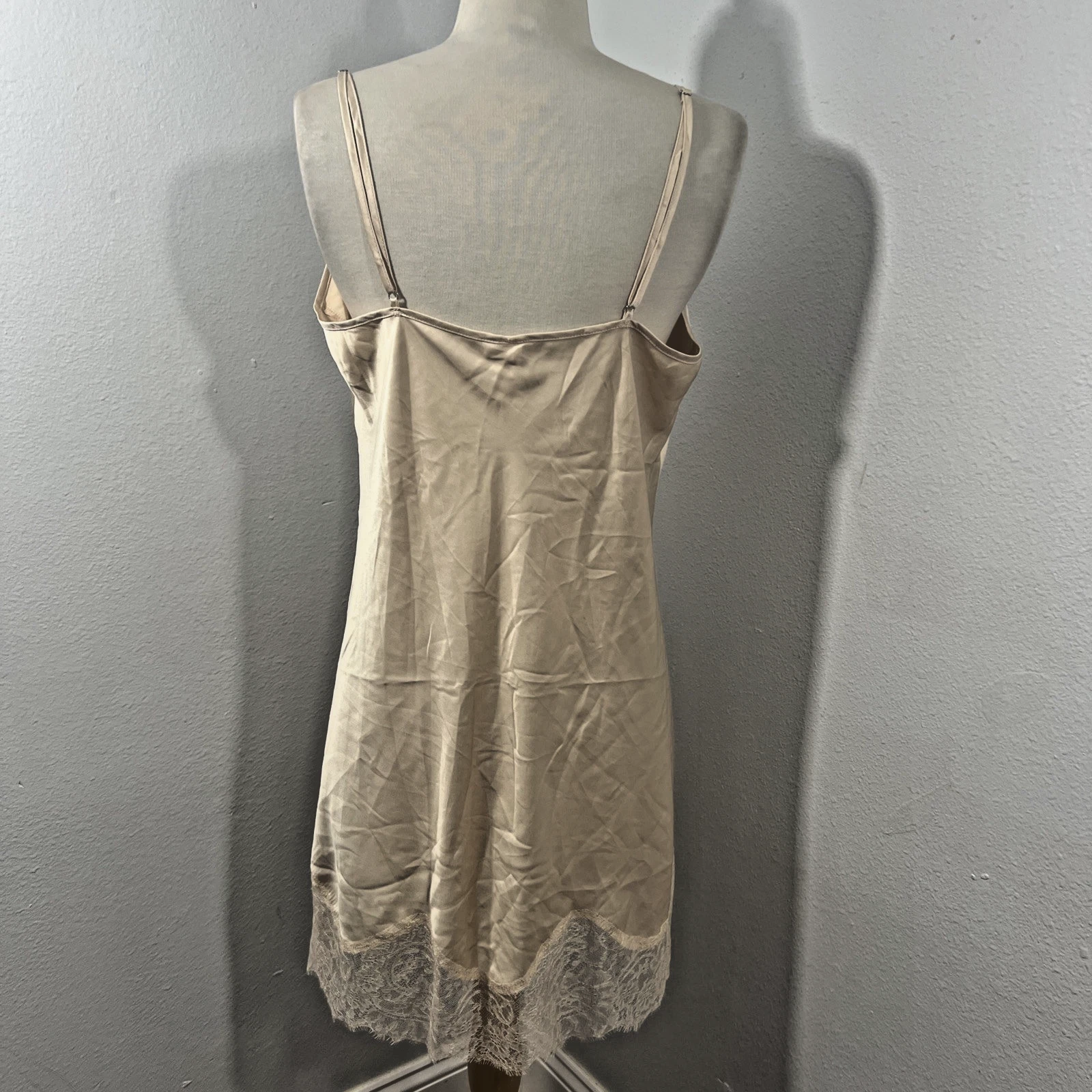 UNDERCOVER Victorias Secret abito slip donna L beige pizzo fairycore Sabrina falegname Y2K