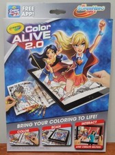 Crayola Color Alive 2.0 DC Superhero Girls Interactive Coloring Pages Crayons