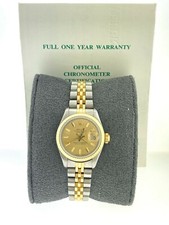 1987 Rolex Datejust 69173 Champagne Dial Two Tone Jubilee With Papers 26mm