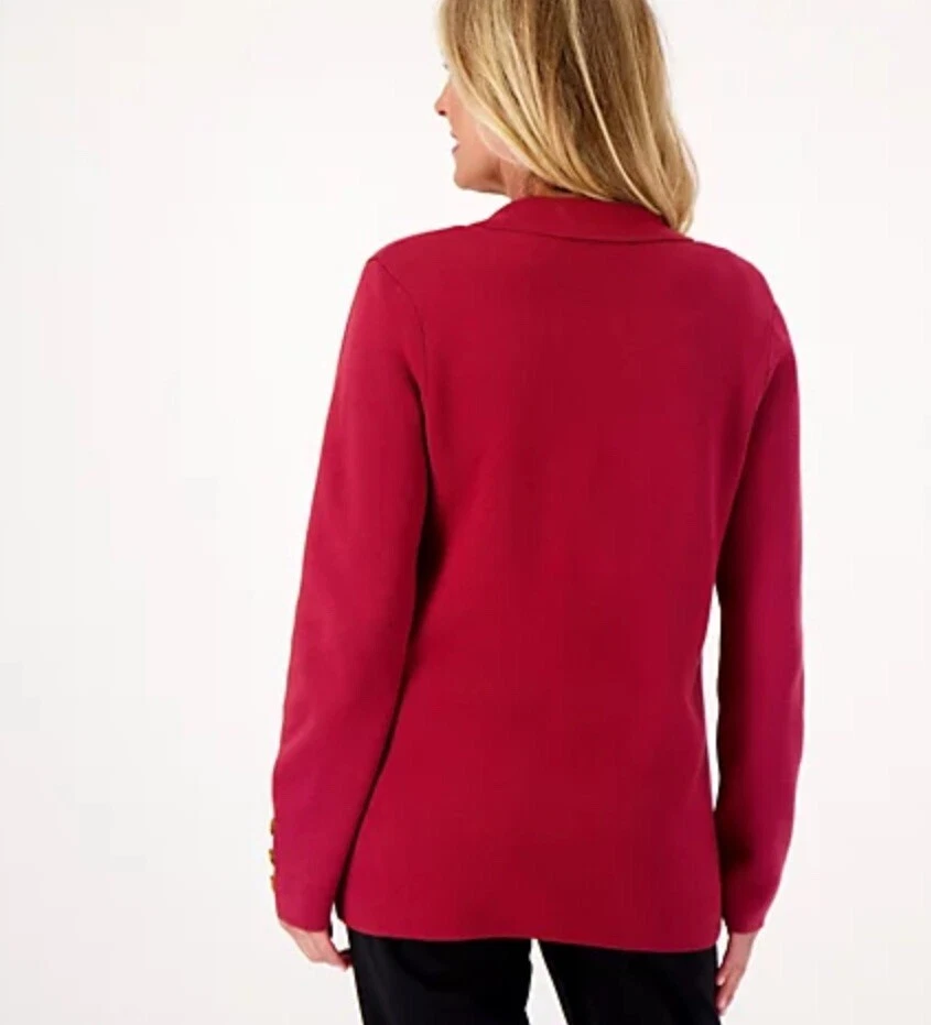 Joan Rivers Milano Knit Sweater Blazer Black Large A548742 | eBay