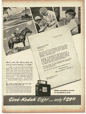 1940 Cine Kodak Eight 8mm Movie Camera family movies Vintage Print Ad 1