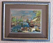 CADRE TABLEAU Dufex Prints Marché Fleurs Tour Monnaie à AMSTERDAM de Bert PUGH