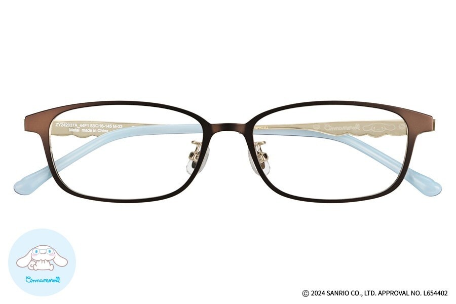 ZOFF Sanrio Cinnamoroll Glasses Eyeglass Brown Mat ZY242037-44F1