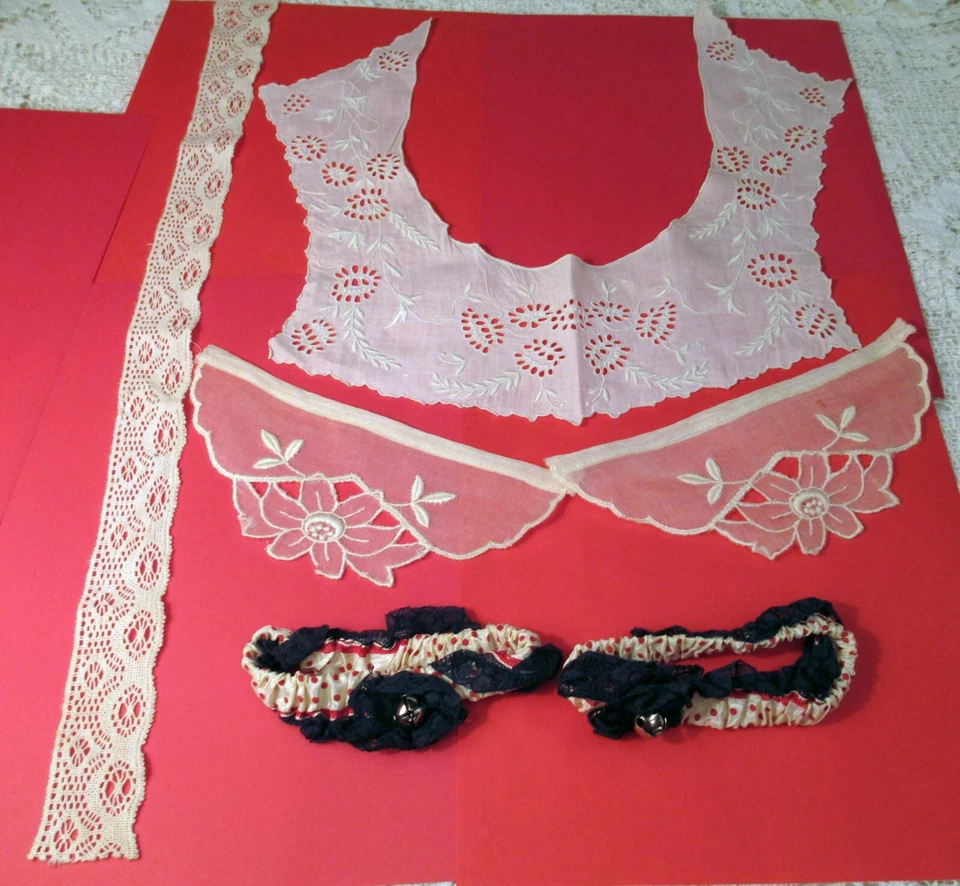 复古 VARIIETY 女士开放式切割工作领、蕾丝饰边和袖子 — 第 3/4 张图片