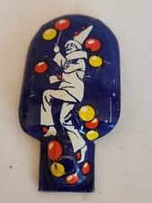 VINTAGE TIN LITHO PIERROT FRENCH CLOWN KIRCHHOF CLICKER TOY NOISEMAKER