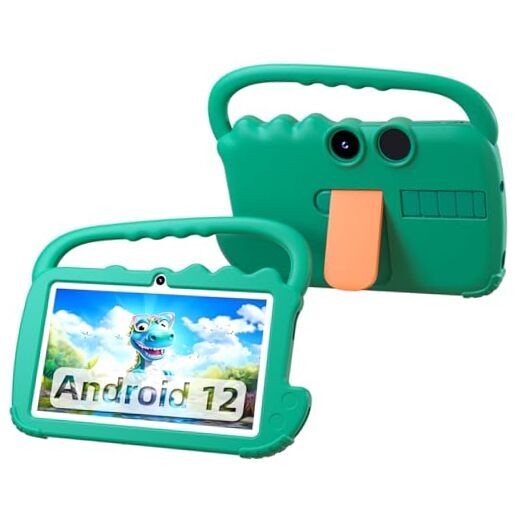 Kids Tablet 7 inch for Boy Girls, Android 12 Tablets for Kids 4GB RAM Green
