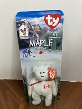 Maple The Bear 1996 McDonalds Ty Beanie Baby with rare errors 1993, OakBrook