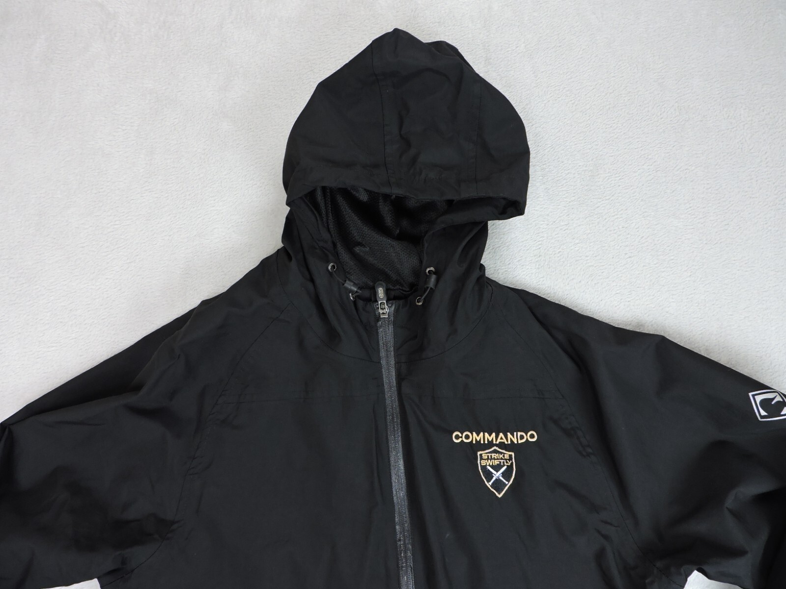 Dri Duck Torrent Waterproof Full Zip Hooded Jacket Mens M Black Embroidered Coat