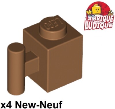 Lego 4x Stein Brick modifiziert 1x1 Handle Griff Fleisch/Medium Nougat 2921 NEU