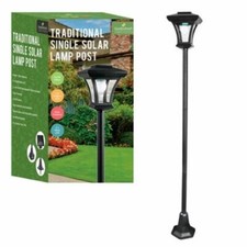 1.66m Twin Head Solar Lamp Post 6 LED Traditional Path Outdoor Garden Lights