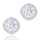 ORROUS & CO 18K Gold Plated CZ Stud Earrings for Women, Hypoallergenic, 1.9 Ct