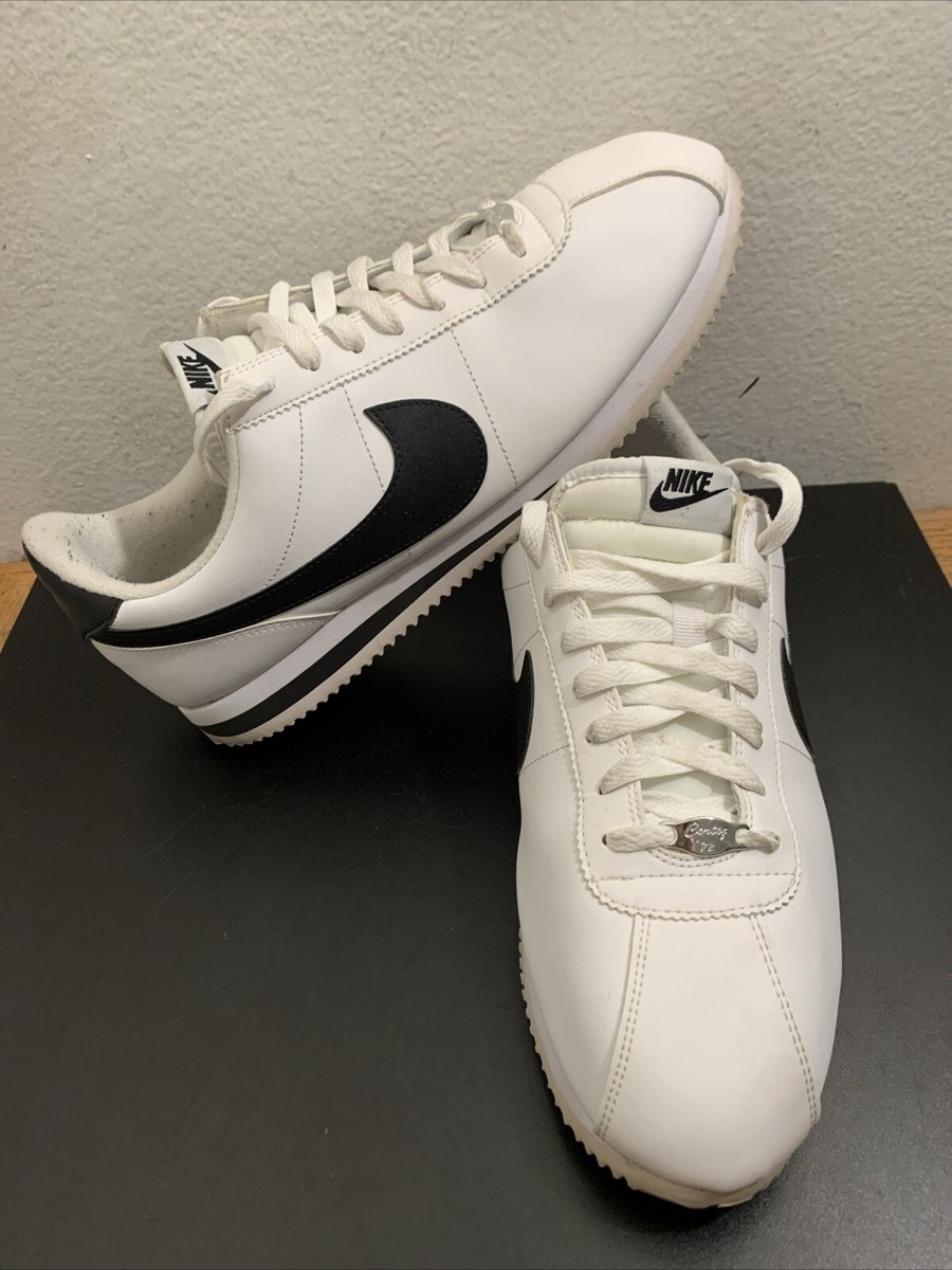 Nike Cortez Basic Leather White Black Low 819719-100 Men's Size
