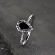 Black Onyx Silver Ring for women,Wedding Ring,Classic Engagement 925 Silver Ring