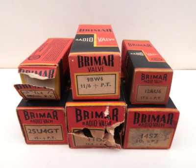 Brimar 6 Röhren Ventil Radio Lampe 11D3-9BW6-12AU6-14S7-25U4GT-1L4, 1940-1960