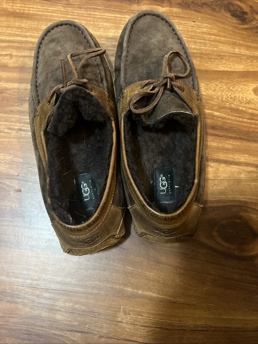 Ugg Australia Byron Cappuccino Dark Brown Suede Slippers  display picture 3