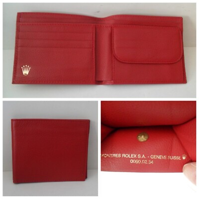 Rolex Wallet Card Holder Authentic Rolex Red Bi-Fold Wallet