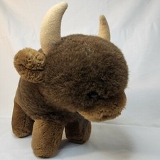 Vintage 1984 Dakin Buffalo Bison Brown Plush Stuffed Animal VTG 11" Long - BH062