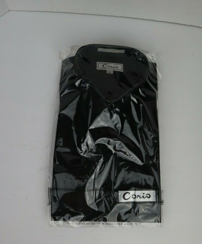 MEN'S BLACK TEXTURED DRESS SHIRT 