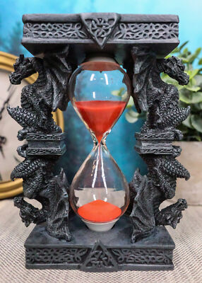 Ebros Celtic Four Dragon Elemental Pillars Trinity Sandtimer Sands of Time 6''H