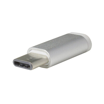 Adapter Micro USB für Realme X7 Pro Extreme Edition, USB-C auf Micro USB, silber