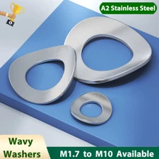 Wave Wavy Washers A2 Stainless Steel Crinkle Gasket Metric M1.7 M2 M3 M4 to M10