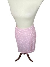 Vintage 60s Pink And White Wrap Skirt With Back Zipper Closure.