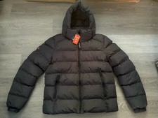 Image of Superdry Ebony Men’s Dark Grey Sports Puffer Jacket Hooded - Size Large - BNWT