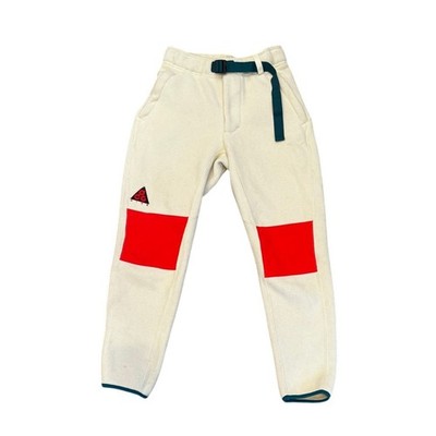 Nike ACG Fleece Pants Ivory Red Colorblock AJ2014-258 XS Sherpa Joggers