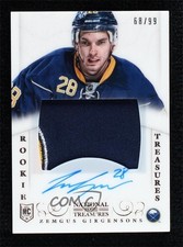 2013-14 Panini National Treasures Rookie 68/99 Zemgus Girgensons Patch Auto 0t1z