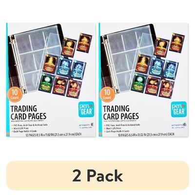 (2 pack) Pen + Gear 9-Pocket Protective Trading Card Pages, 8.5 in x 11 in,