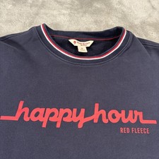 Brooks Brothers Red Fleece Sweatshirt Womens Medium Navy Happy Hour Crewneck
