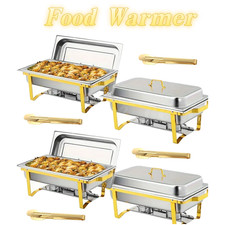 4 Pack 8 QT Chafing Dishes for Buffet Set, Stainless Steel Food Warmer