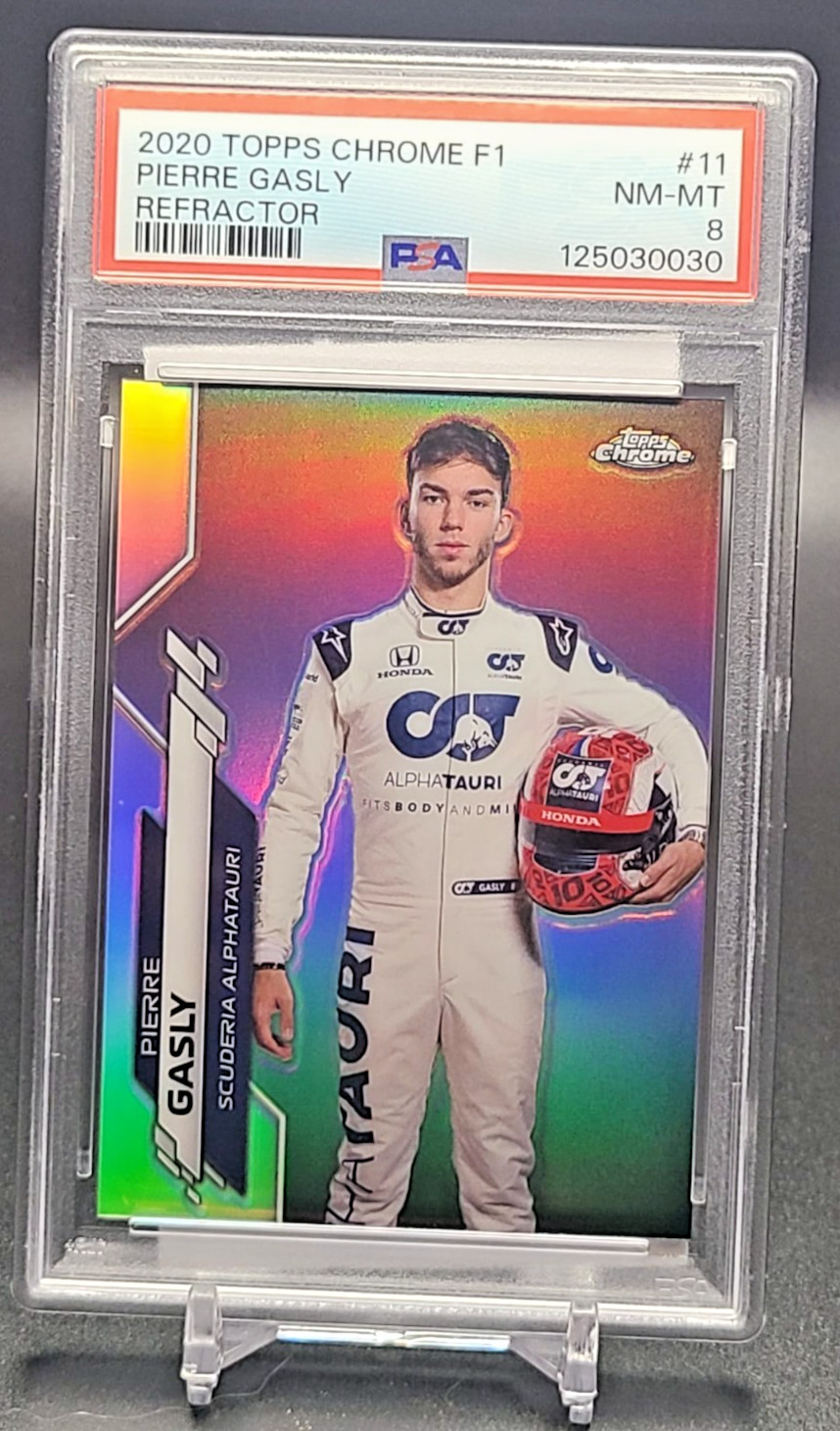 2020 Topps Chrome Formula 1 F1 Racers Refractor Pierre Gasly #11 PSA 8 Rookie RC