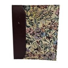 Vintage Floral Tapestry Photo Album Faux Leather Spine Burgundy 7x9