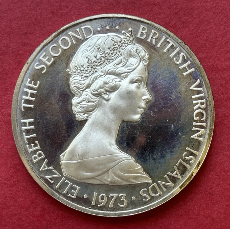 1973 British Virgin Islands 1 Dollar Silver Proof Coin
