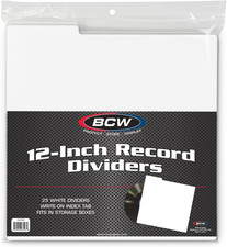 BCW 12-Inch Vinyl Record Dividers - 25 Pack  Archival Plastic for LP Storage -