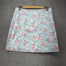 Vineyard Vines Skirt Women Size 6 Blue Green Pink Cocktail Print Summer